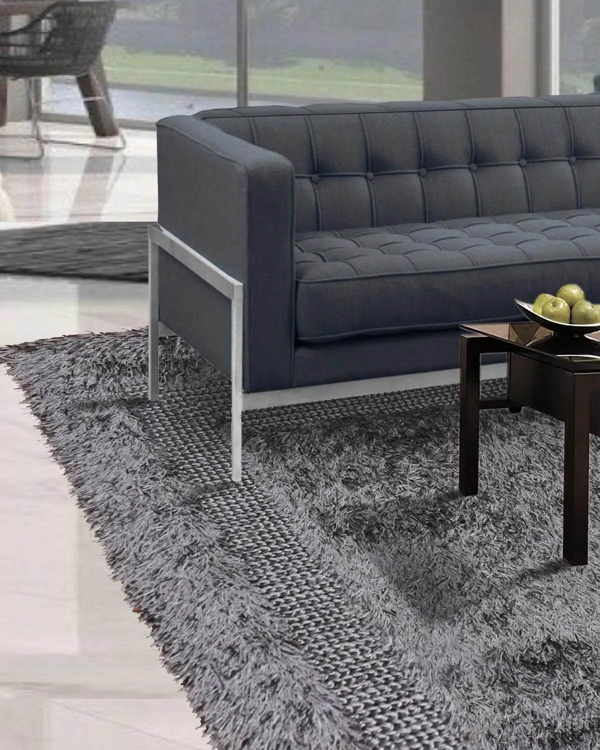 Handmade Polyester Shag Oriental Area Rug