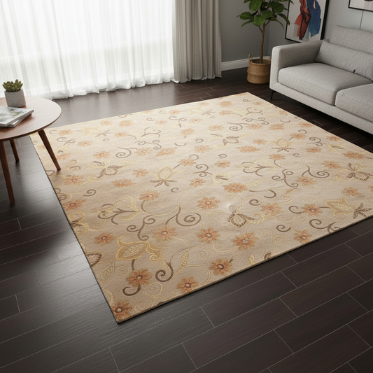 Hand Knotted Tibetan Wool & Silk Rug