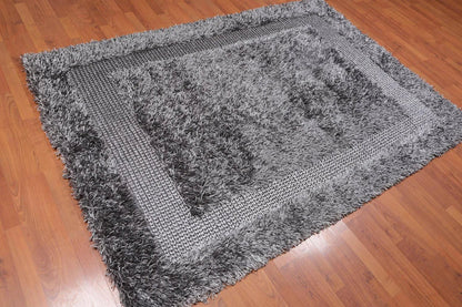 Handmade Polyester Shag Oriental Area Rug