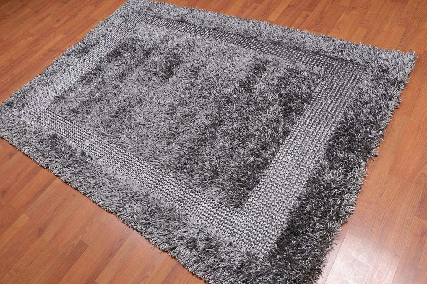 Handmade Polyester Shag Oriental Area Rug