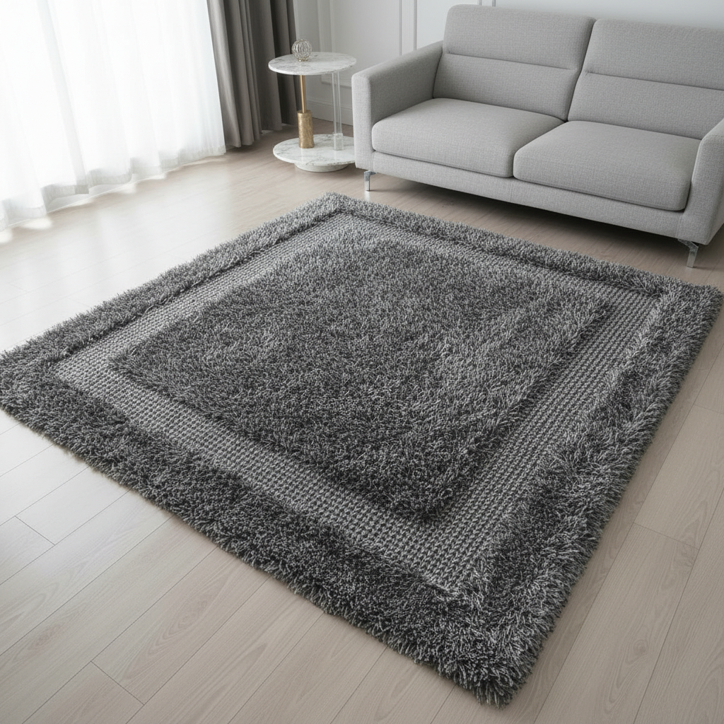 Handmade Polyester Shag Oriental Area Rug