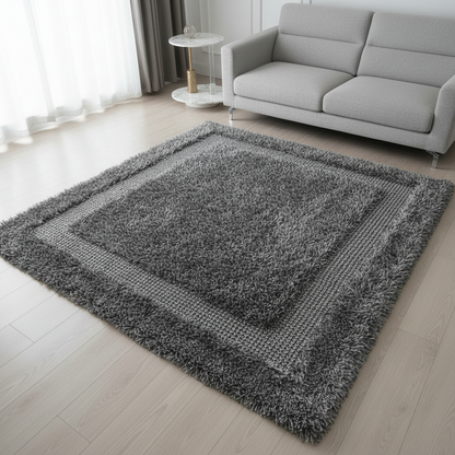 Handmade Polyester Shag Oriental Area Rug