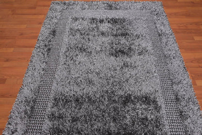 Handmade Polyester Shag Oriental Area Rug