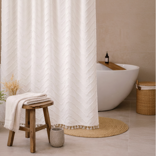 Capri Tufted Chevron Shower Curtain