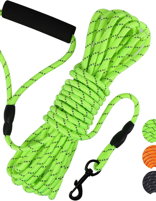 Load image into Gallery viewer, Floating Long Dog Leash, 32Ft Dog Training Leash for Swimming and Lake, Reflective Long Rope Lead with Soft Handle for Outside, Yard, Camping, Hiking and Beach (Green)

