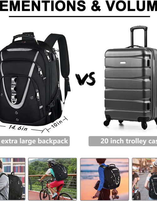 Load image into Gallery viewer, 18.4 Laptop Backpack for Men, 55L Extra Large Gaming Laptops Backpack with USB Charger Port,Tsa Friendly Flight Approved and RFID Anti-Theft Pocket,Water Resistant Suiltable for Traveling &amp; Business
