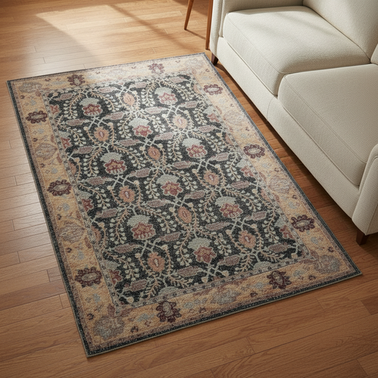 Micro Printed Hand Woven Polyester Rug
