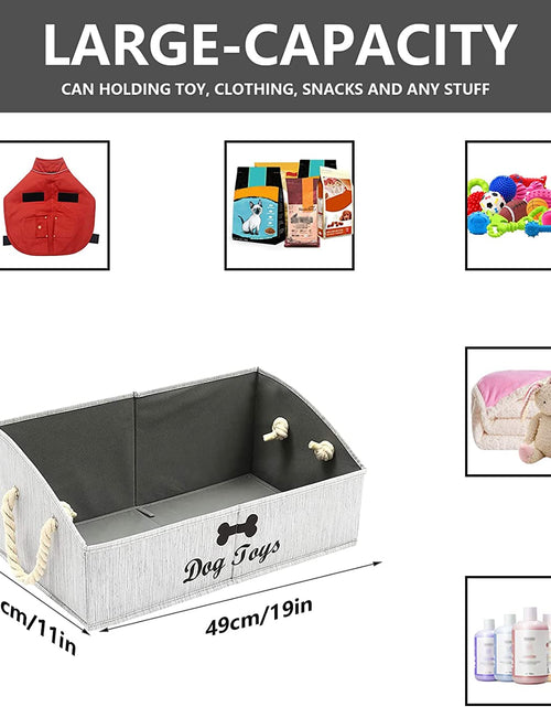 Load image into Gallery viewer, Canvas Pet Toy and Accessory Storage Bin, Basket Chest Organizer - Perfect for Organizing Pet Toys, Blankets, Leashes and Food 0605

