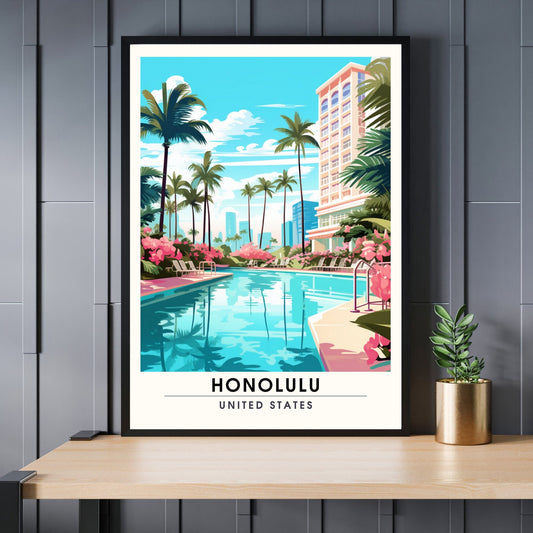 Honolulu Travel Print | Hawaii Poster
