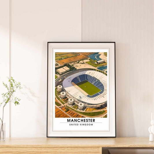 Manchester Travel Poster-Etihad Stadium Print