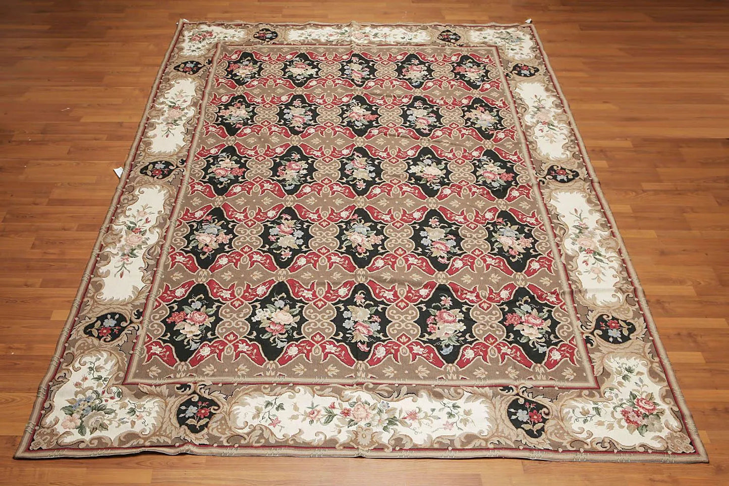 Hand woven Wool French Flatweave Rug