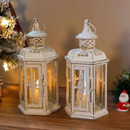 10 inch High Vintage Style Hanging Lantern (Set of 2)
