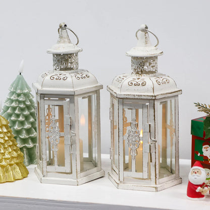 10 inch High Vintage Style Hanging Lantern (Set of 2)