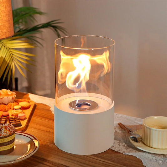 11.4"H  Round Portable Tabletop Fireplace