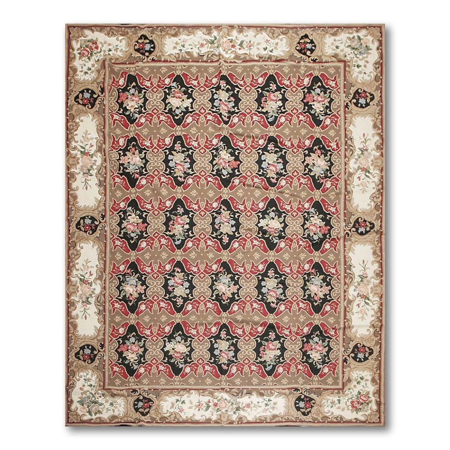 Hand woven Wool French Flatweave Rug