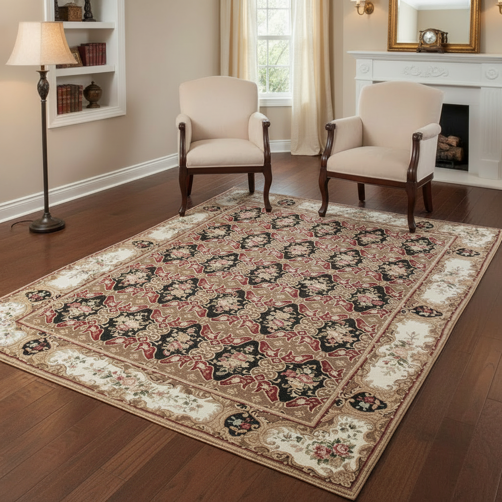 Hand woven Wool French Flatweave Rug